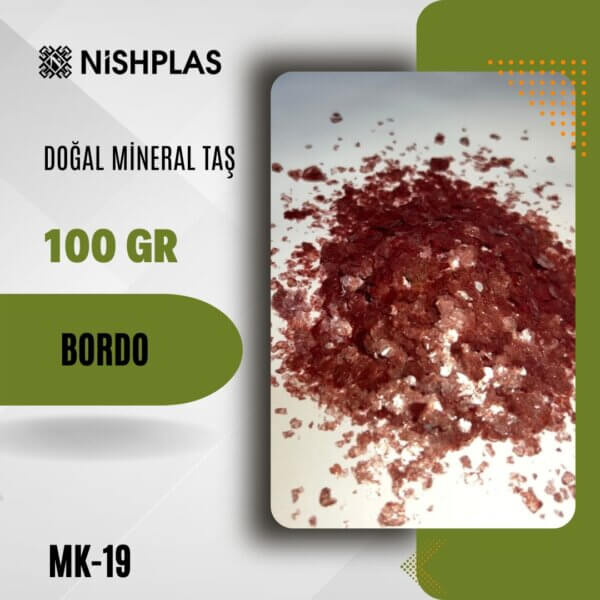 Nishplas Doğal Mineral Taş - Bordo - MK-19